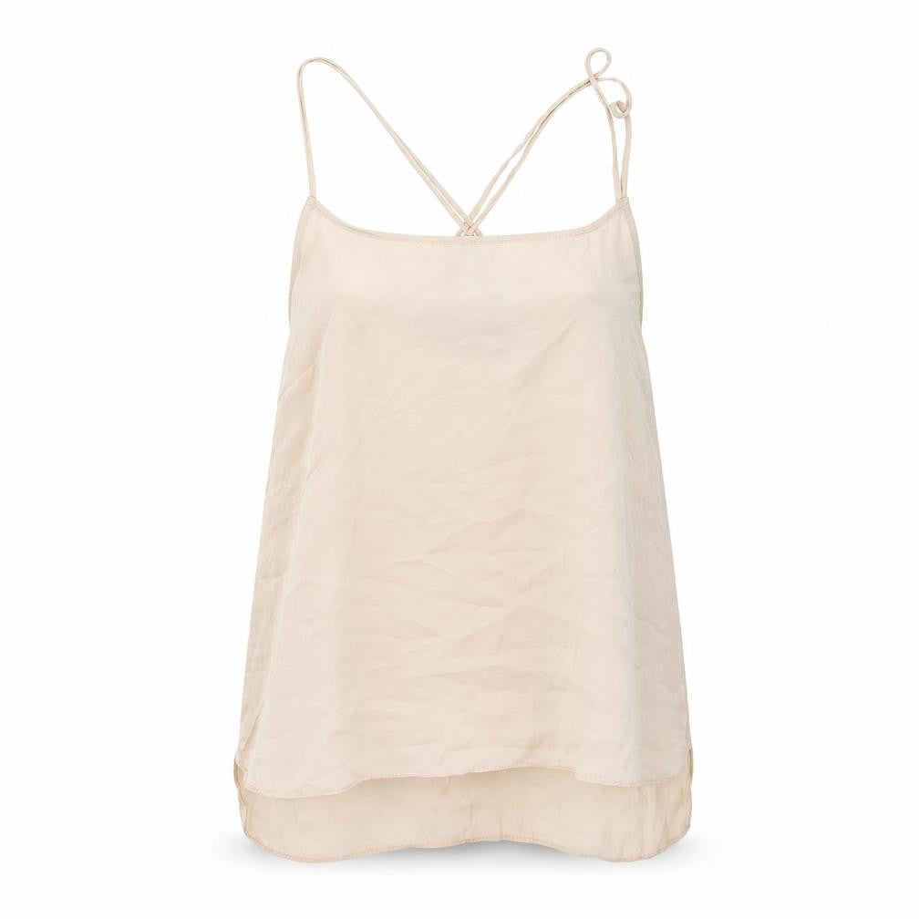 Marks and Spencer Womens Beige Polyester Camisole T-Shirt Size 10 Scoop Neck