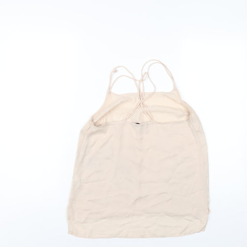 Marks and Spencer Womens Beige Polyester Camisole T-Shirt Size 10 Scoop Neck