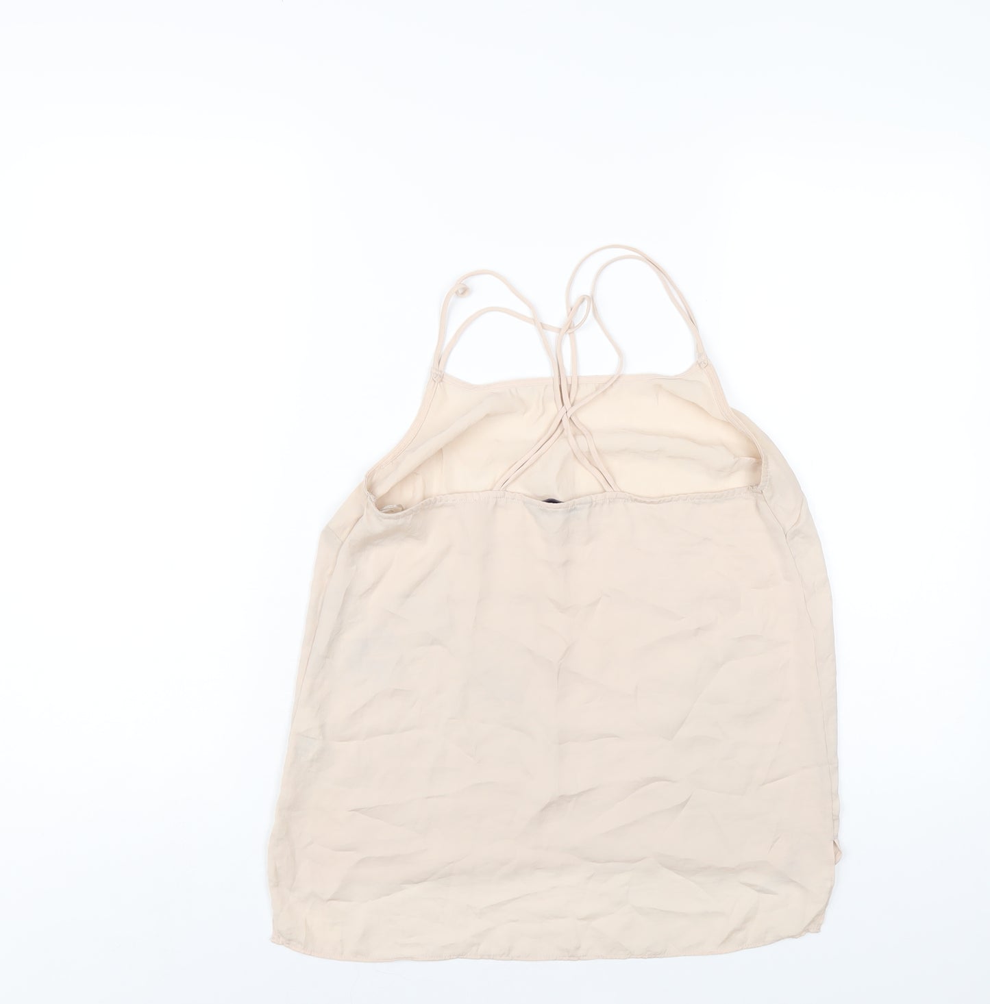 Marks and Spencer Womens Beige Polyester Camisole T-Shirt Size 10 Scoop Neck