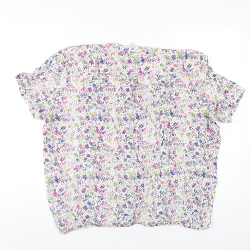 Esprit Womens Multicoloured Floral Viscose Basic T-Shirt Size 18 V-Neck