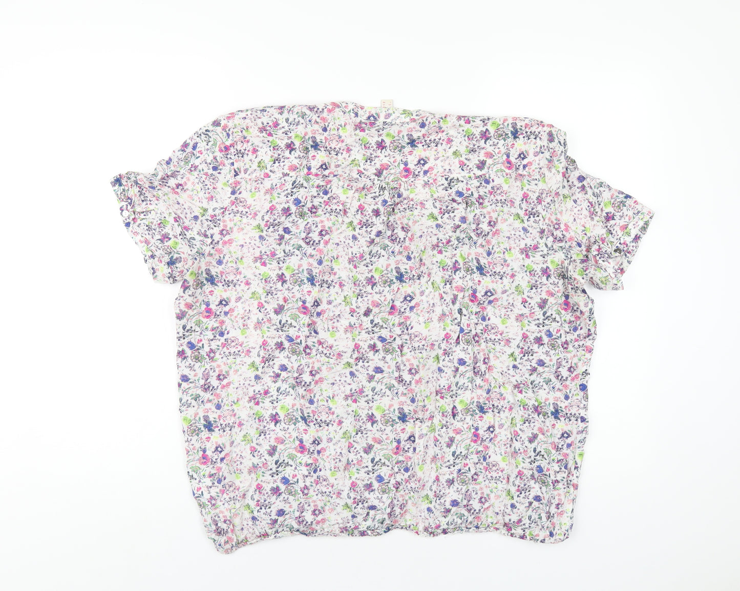 Esprit Womens Multicoloured Floral Viscose Basic T-Shirt Size 18 V-Neck