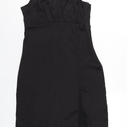 H&M Womens Black Polyester A-Line Size 14 Square Neck Zip