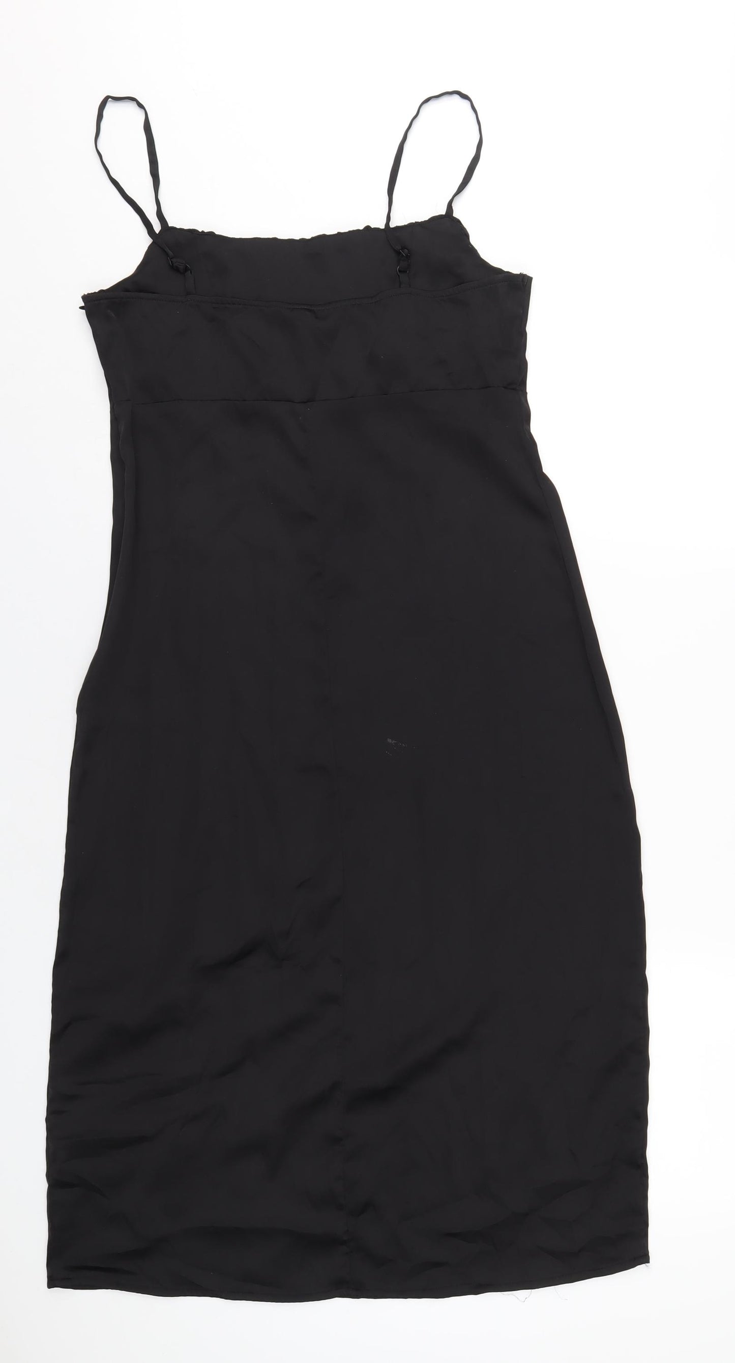 H&M Womens Black Polyester A-Line Size 14 Square Neck Zip
