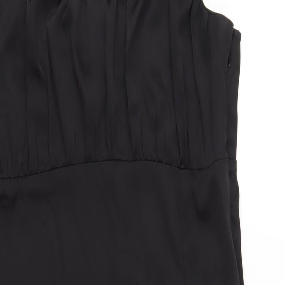 H&M Womens Black Polyester A-Line Size 14 Square Neck Zip