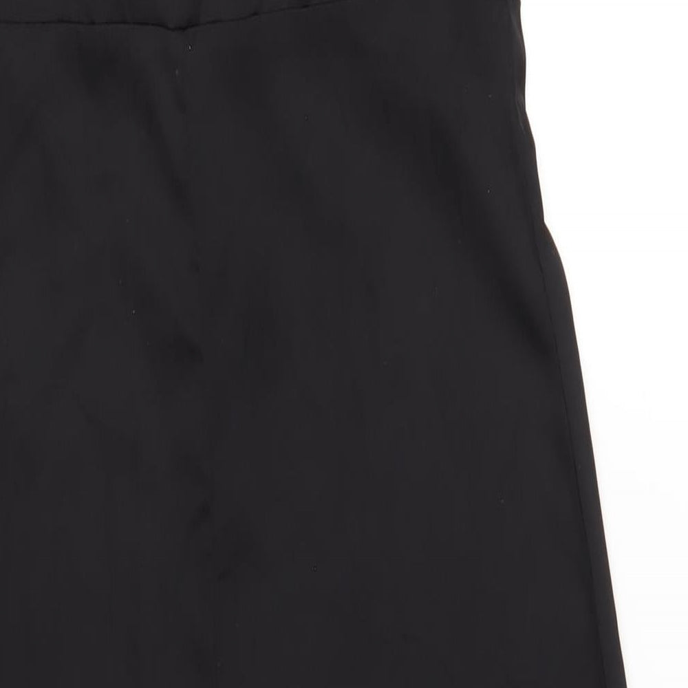 H&M Womens Black Polyester A-Line Size 14 Square Neck Zip