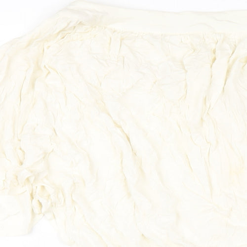 NEXT Womens Ivory Viscose Basic T-Shirt Size 12 Round Neck