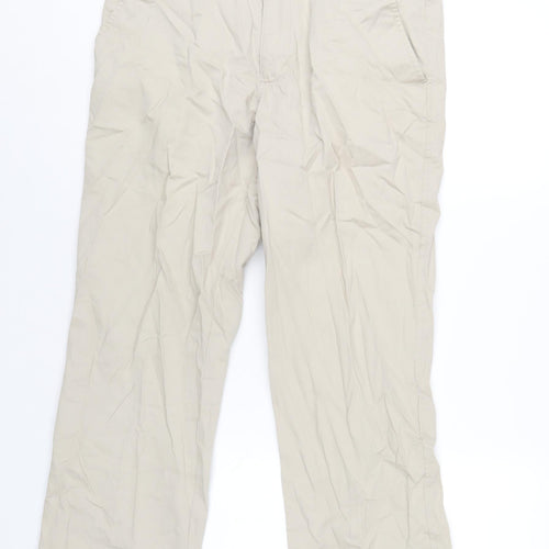 Maine Mens Beige Cotton Chino Trousers Size 32 in L29 in Regular Zip