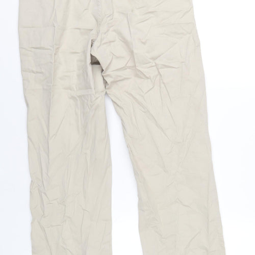 Maine Mens Beige Cotton Chino Trousers Size 32 in L29 in Regular Zip