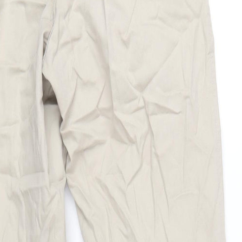 Maine Mens Beige Cotton Chino Trousers Size 32 in L29 in Regular Zip