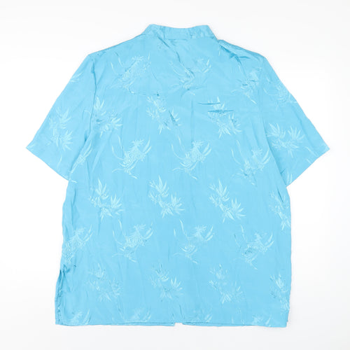 Bonmarché Womens Blue Polyester Basic Button-Up Size 22 Mock Neck