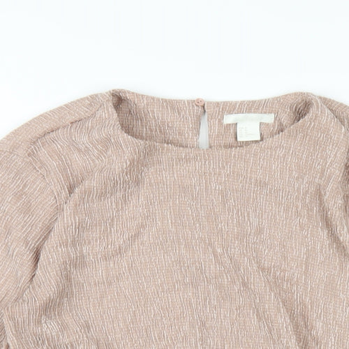 H&M Womens Pink Polyester Basic T-Shirt Size M Round Neck