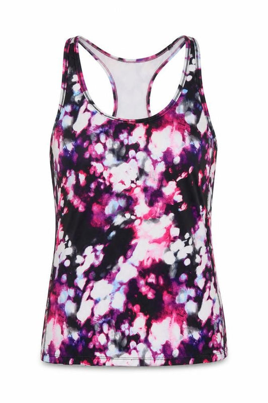 Front view of H&M women’s pink polyester basic tank, size M, scoop neck pullover