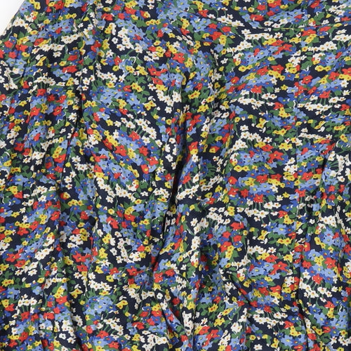 Boden Womens Multicoloured Floral Cotton A-Line Skirt Size 36 in Zip