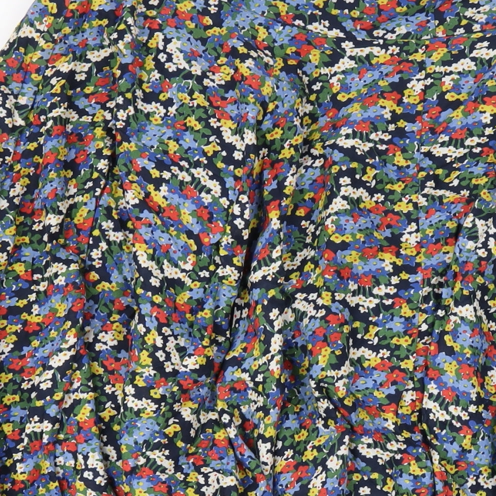 Boden Womens Multicoloured Floral Cotton A-Line Skirt Size 36 in Zip
