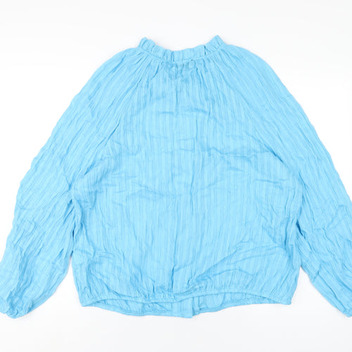 Mint Velvet Womens Blue Viscose Basic Blouse Size XL V-Neck