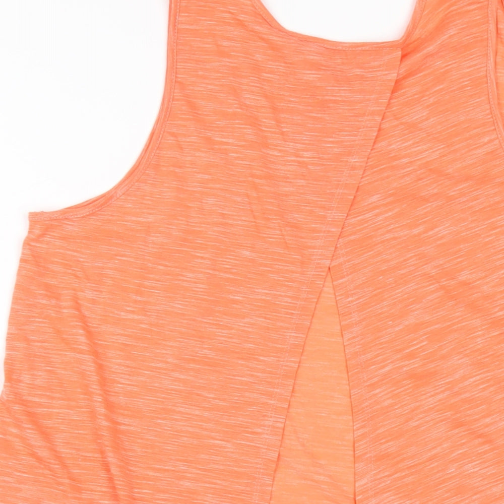 Long Tall Sally Womens Orange Polyester Basic Tank Size M Scoop Neck