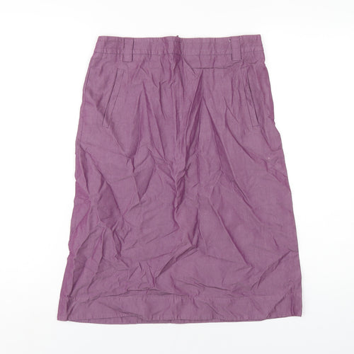 French Connection Womens Purple Cotton A-Line Skirt Size 10 Zip