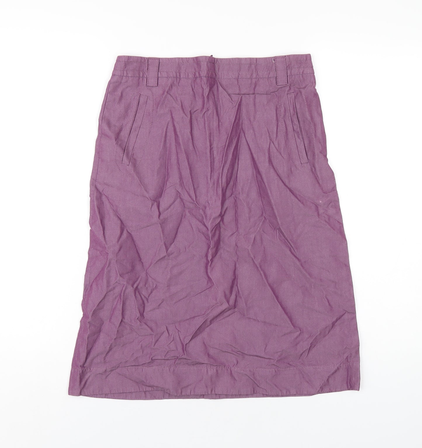 French Connection Womens Purple Cotton A-Line Skirt Size 10 Zip