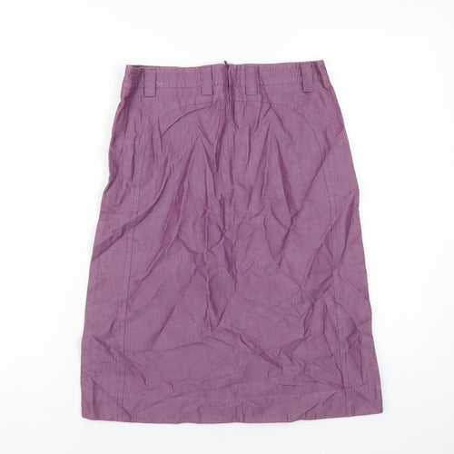 French Connection Womens Purple Cotton A-Line Skirt Size 10 Zip