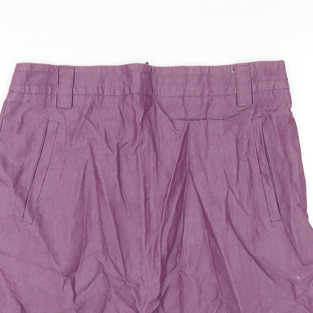 French Connection Womens Purple Cotton A-Line Skirt Size 10 Zip