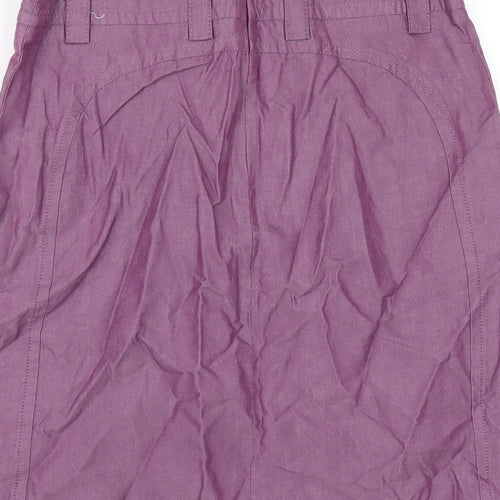 French Connection Womens Purple Cotton A-Line Skirt Size 10 Zip