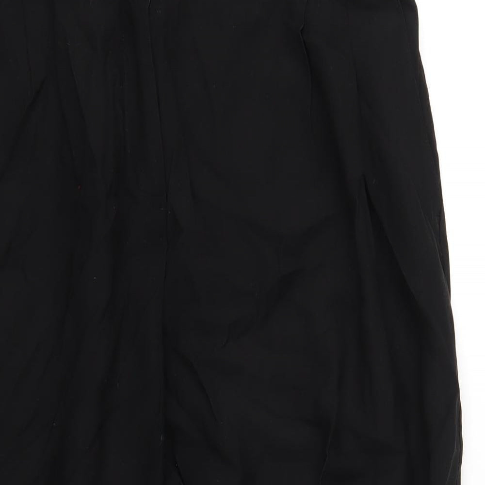 H&M Womens Black Viscose Trousers Size 16 L26 in Regular Zip