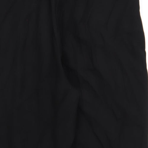 H&M Womens Black Viscose Trousers Size 16 L26 in Regular Zip