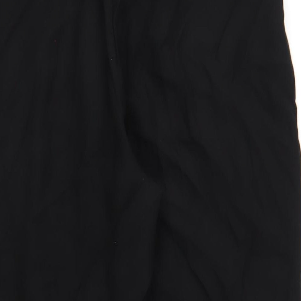 H&M Womens Black Viscose Trousers Size 16 L26 in Regular Zip