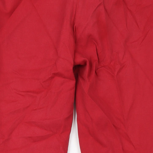 Per Una Womens Red Cotton Skinny Jeans Size 14 L28 in Regular Zip