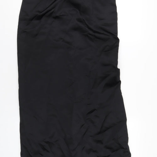 Debut Womens Black Polyester A-Line Size 12 Square Neck Zip