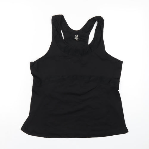 H&M Womens Black Polyester Basic Tank Size XL Scoop Neck Pullover