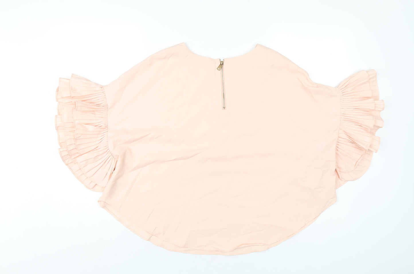 Papillon Womens Pink Polyester Basic T-Shirt Size M Round Neck