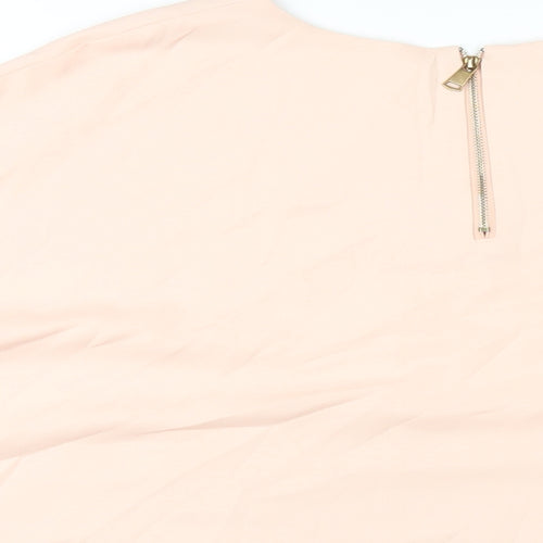 Papillon Womens Pink Polyester Basic T-Shirt Size M Round Neck