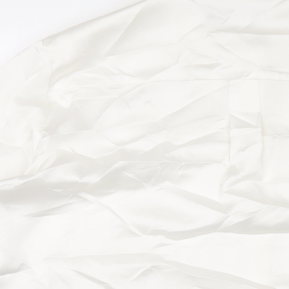 Marks and Spencer Womens White Polyester Basic Button-Up Size 16 Collared
