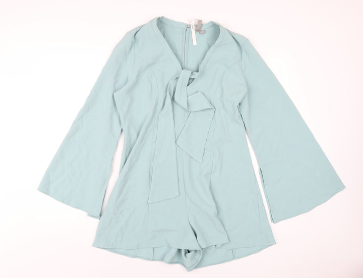 ASOS Womens Blue Polyester Playsuit One-Piece Size 14 Zip