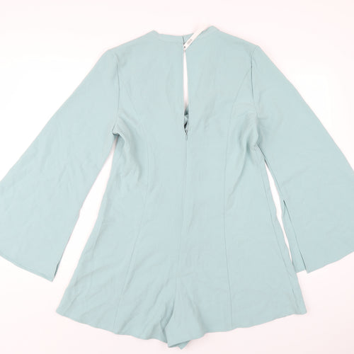 ASOS Womens Blue Polyester Playsuit One-Piece Size 14 Zip