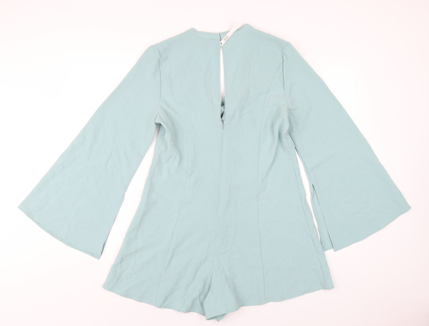 ASOS Womens Blue Polyester Playsuit One-Piece Size 14 Zip