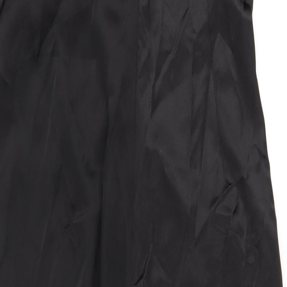 Zara Womens Black Polyester A-Line Size L V-Neck Zip