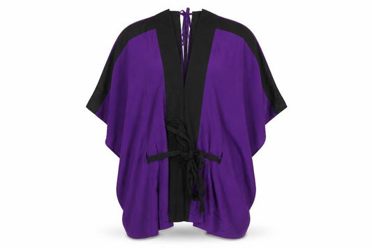 Front view of ASOS women’s purple polyester basic blouse, size UK 14, v-neck