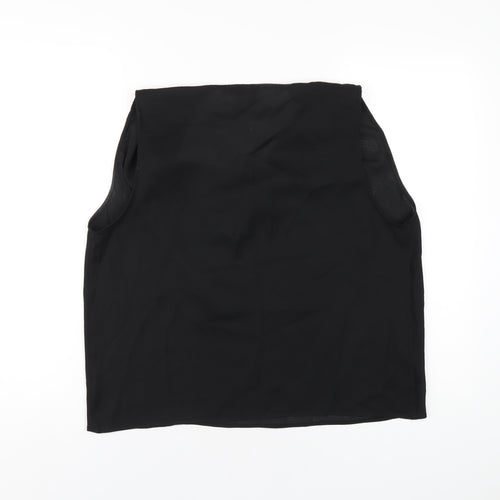 ASOS Womens Black Polyester Basic Tank Size 12 Cowl Neck