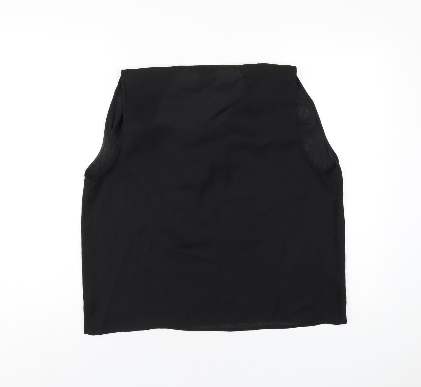 ASOS Womens Black Polyester Basic Tank Size 12 Cowl Neck