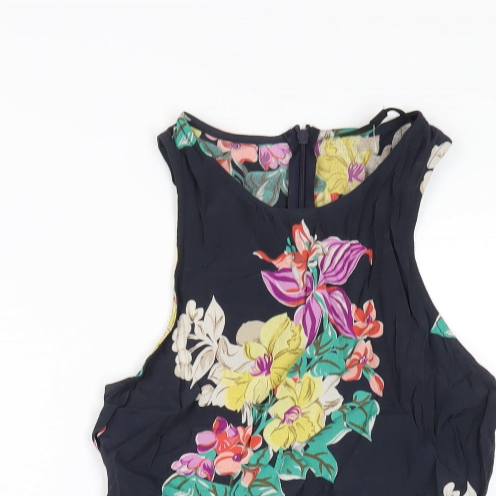 Topshop Womens Multicoloured Floral Viscose Playsuit One-Piece Size 8 Zip