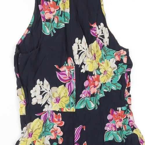 Topshop Womens Multicoloured Floral Viscose Playsuit One-Piece Size 8 Zip