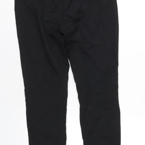 Zara Womens Black Cotton Jogger Trousers Size L L28 in Regular Zip