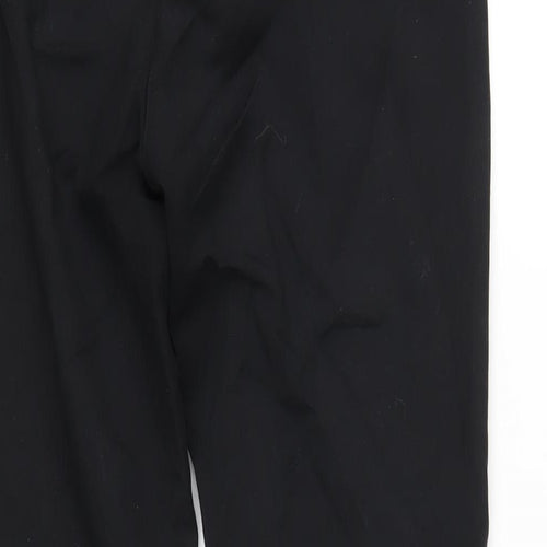 Zara Womens Black Cotton Jogger Trousers Size L L28 in Regular Zip