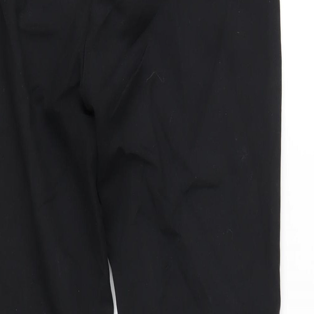 Zara Womens Black Cotton Jogger Trousers Size L L28 in Regular Zip