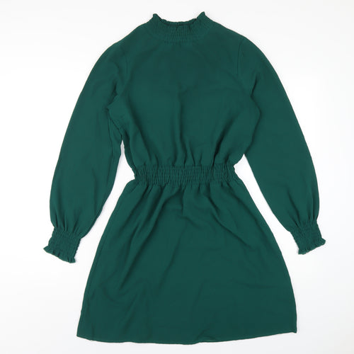 New Look Womens Green Polyester A-Line Size 10 Mock Neck Pullover