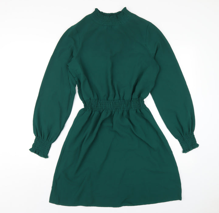 New Look Womens Green Polyester A-Line Size 10 Mock Neck Pullover