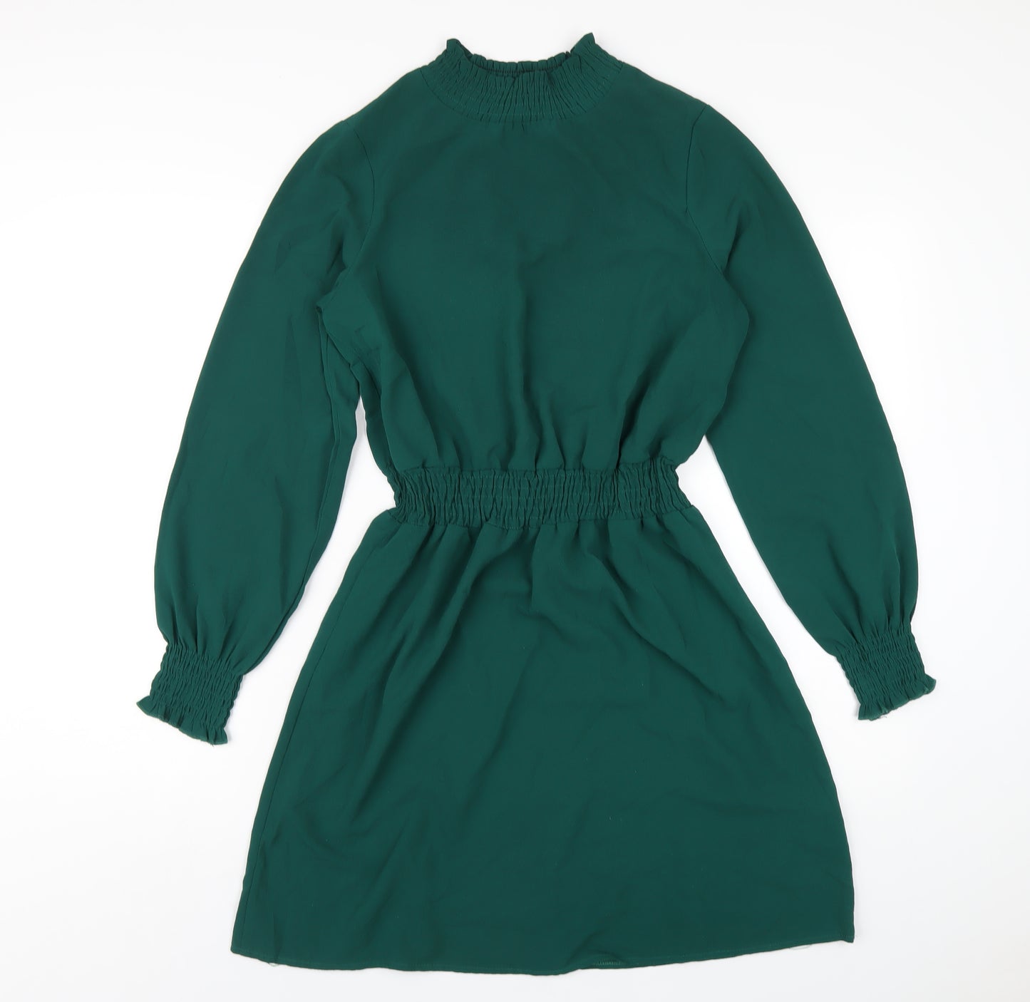 New Look Womens Green Polyester A-Line Size 10 Mock Neck Pullover