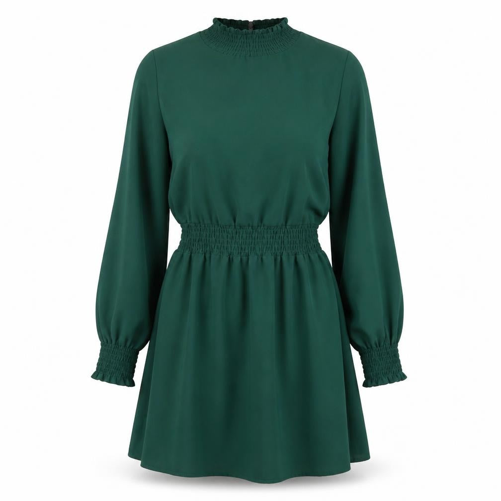 Front view of New Look women’s green polyester a-line, size UK 10, mock neck pullover